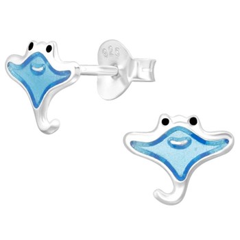 Boucle d'oreille raie en argent 925/1000