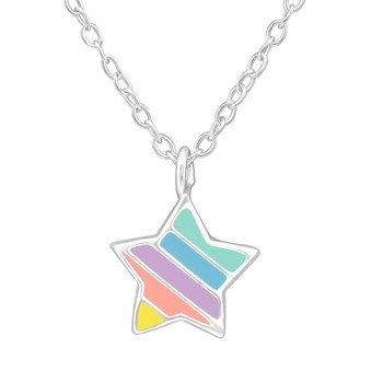 Collier étoile arc en ciel en argent 925/1000