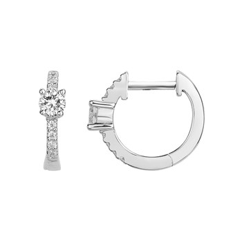 Créoles en Argent avec oxyde de zirconium blanc
