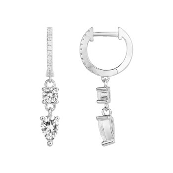 Créoles en Argent avec oxyde de zirconium blanc