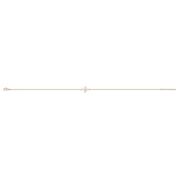 Chaîne de cheville en Plaqué Or avec oxyde de zirconium blanc