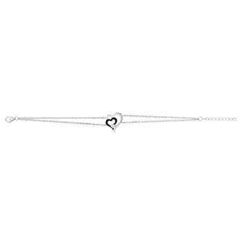 Bracelet souple mono-motif en Argent avec oxyde de zirconium noir