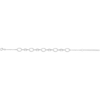 Bracelet souple multi-motifs en Argent avec oxyde de zirconium blanc