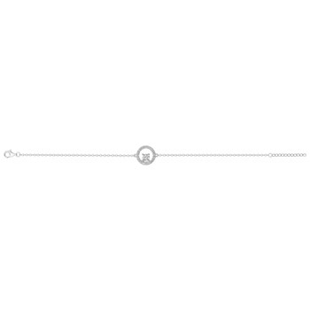 Bracelet souple mono-motif en Argent avec oxyde de zirconium blanc