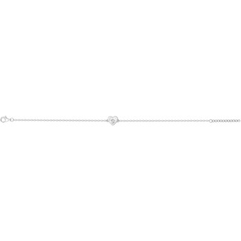 Bracelet souple mono-motif en Argent avec oxyde de zirconium blanc