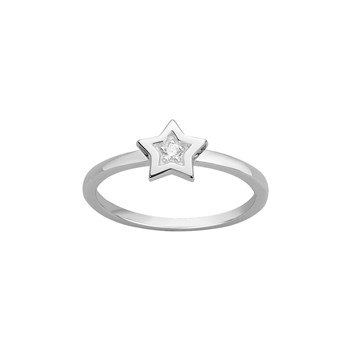 Bague en Argent avec oxyde de zirconium blanc