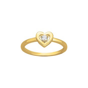 Bague en Plaqué Or avec oxyde de zirconium blanc