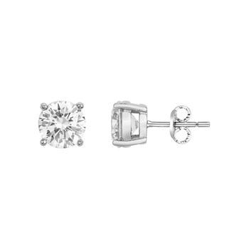 Boucles d'oreilles puces Issa en Acier 316L avec oxyde de zirconium blanc