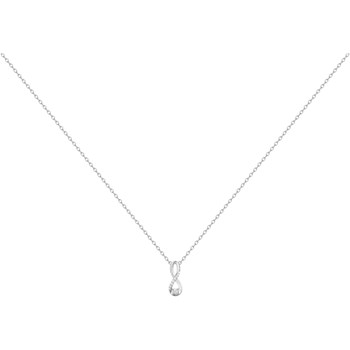 Collier mono-motif en Argent avec oxyde de zirconium blanc