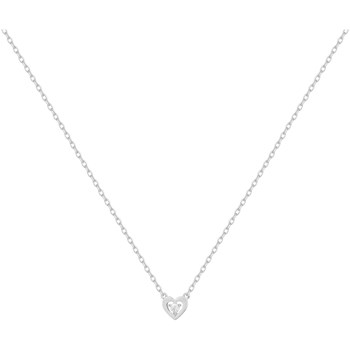 Collier mono-motif en Argent avec oxyde de zirconium blanc