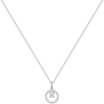 Collier mono-motif en Argent avec oxyde de zirconium blanc