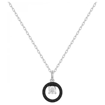Collier mono-motif en Argent avec oxyde de zirconium noir