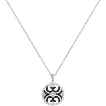 Collier mono-motif en Argent avec oxyde de zirconium noir