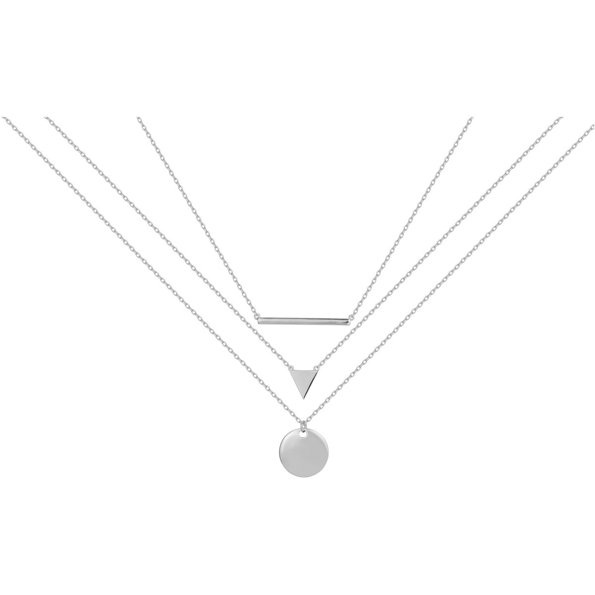 Collier multi-chaînes en Argent avec oxyde de zirconium