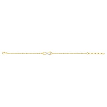 Bracelet souple mono-motif en Plaqué Or avec oxyde de zirconium blanc