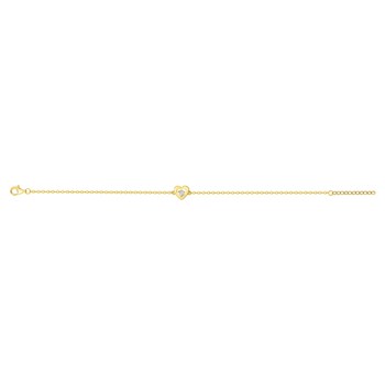 Bracelet souple mono-motif en Plaqué Or avec oxyde de zirconium blanc