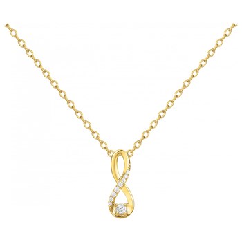 Collier mono-motif en Plaqué Or avec oxyde de zirconium blanc