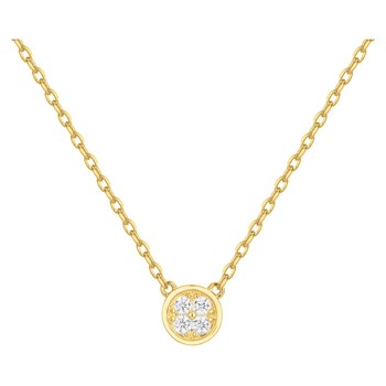 Collier mono-motif en Plaqué Or avec oxyde de zirconium blanc