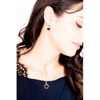 Boucles d'oreilles pendantes Evelyn en Argent avec oxyde de zirconium blanc