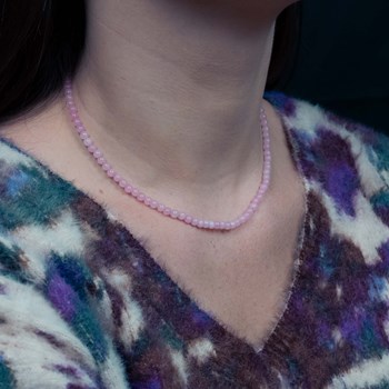 Collier Serena en pierres Quartz Rose