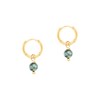 Boucles d'oreilles créoles Serena en pierres Turquoise Africain - vue V1