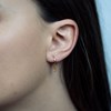 Boucles d'oreilles créoles Serena en pierres Citrine - vue V3