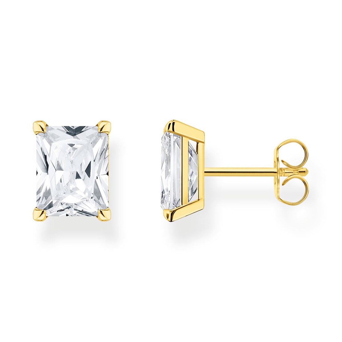 Boucles d'oreilles Thomas Sabo argent doré oxyde_x000D_
rectangulaire