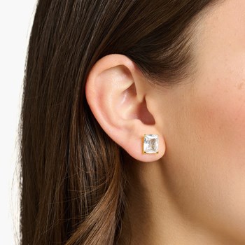 Boucles d'oreilles Thomas Sabo argent doré oxyde
rectangulaire