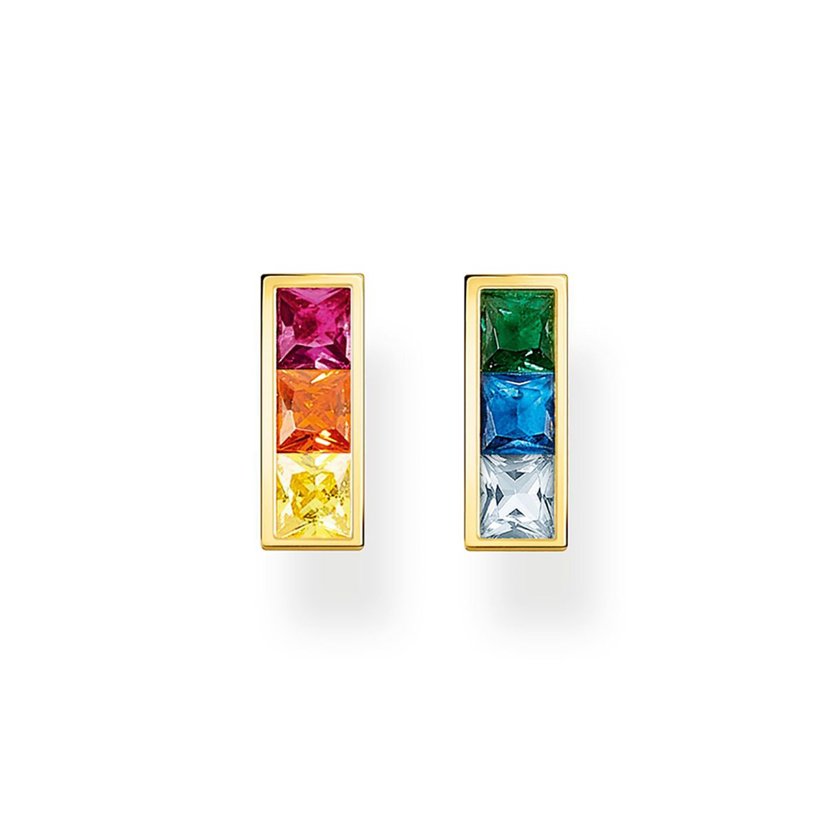 Boucles d'oreilles Thomas Sabo argent doré oxydes_x000D_
arc-en-ciel