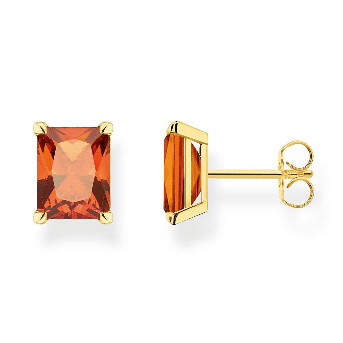 Boucles d'oreilles Thomas Sabo argent doré oxyde_x000D_
orange rectangulaire
