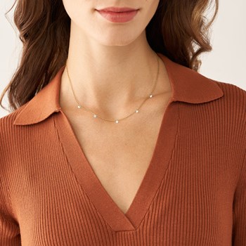Collier Fossil Sadie Shine Bright en laiton doré