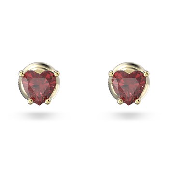 Boucles d'oreilles clous Swarovski Stilla coeur
rouge