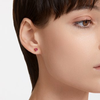 Boucles d'oreilles clous Swarovski Stilla coeur
rouge