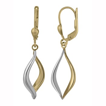 Boucles d'oreilles bicolores en or 9 carats