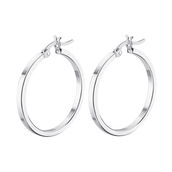 Boucles d'oreilles créoles Lotus Silver
