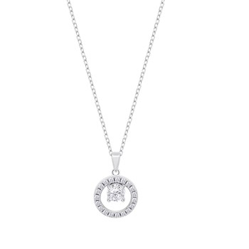 Collier Lotus Silver cercle oxydes
