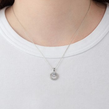 Collier Lotus Silver cercle oxydes