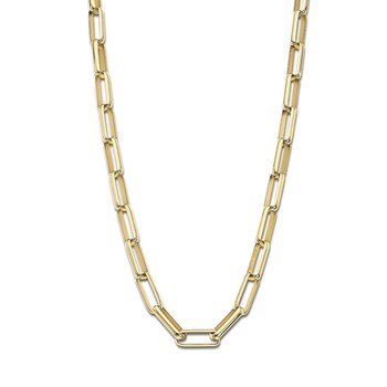 Chaine femme maille forçat Lotus acier doré