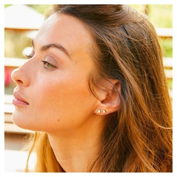 Boucles d'oreilles Bangle Up puces blanc sable