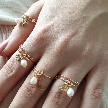 Bague Lune Sage femme doré