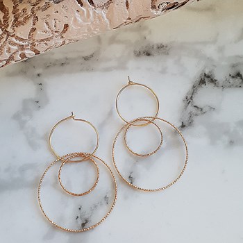Boucles d'oreilles anneaux doré femme