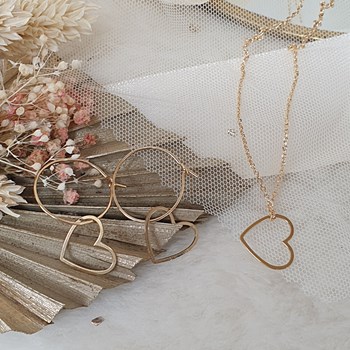 Collier mini coeur Charly doré 45 cm