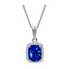 Collier Argent - Opale bleu foncé - vue V1