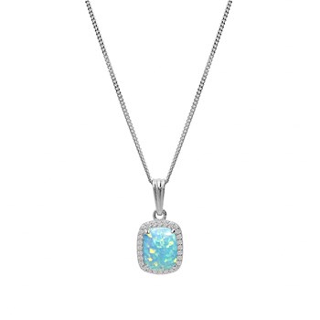 Collier Argent - Opale turquoise