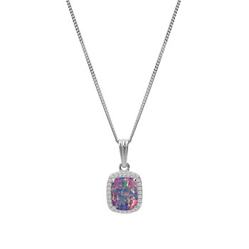 Collier Argent - Opale violette