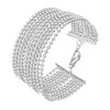 Bracelet Argent Manchette Large Chaines Petites Boules - vue V1