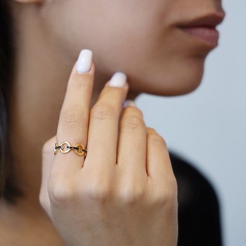 Bague Argent Doré Elise Zirconium Blanc