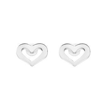 Boucles D'oreilles En Argent Rhodié Coeur