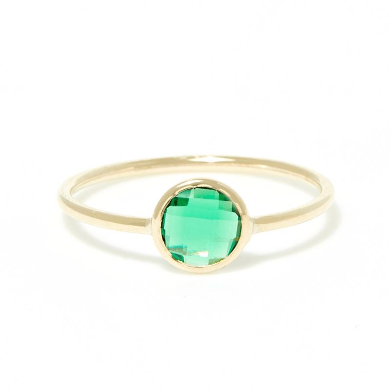 Bague 'Scarlette Verte ' Or Jaune et Zirconium