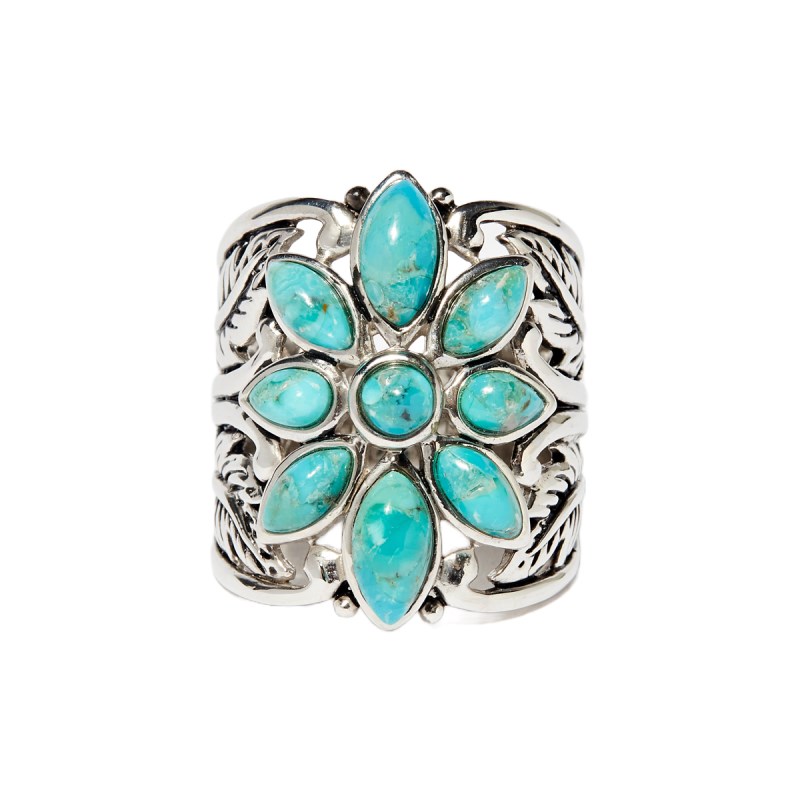 Bague 'Amancay' Turquoise 2,20ct et Argent Massif 925/1000